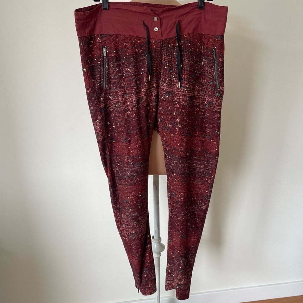 Maison Scotch Marie Harem Moto Slouch Ankle Zip Red Splatter Paint Pants Sz 3/L
